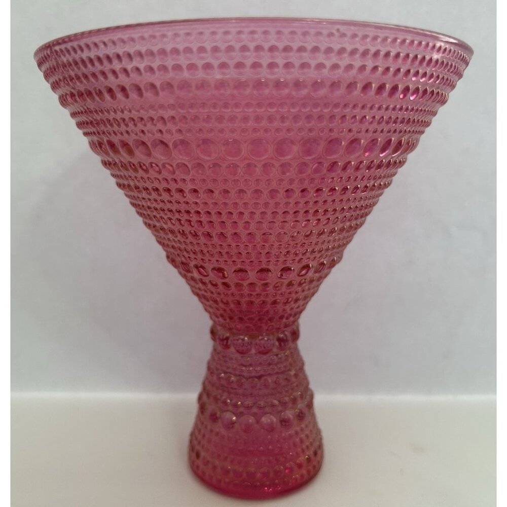 1 Fortessa Jupiter Pink Beaded Hobnail Martini Glass Charming Elegant Stylish - Picture 7 of 9